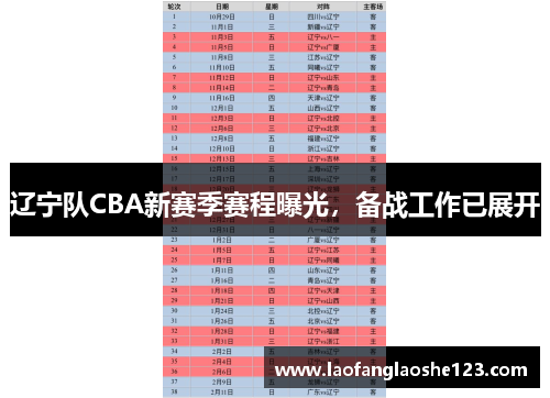 辽宁队CBA新赛季赛程曝光，备战工作已展开